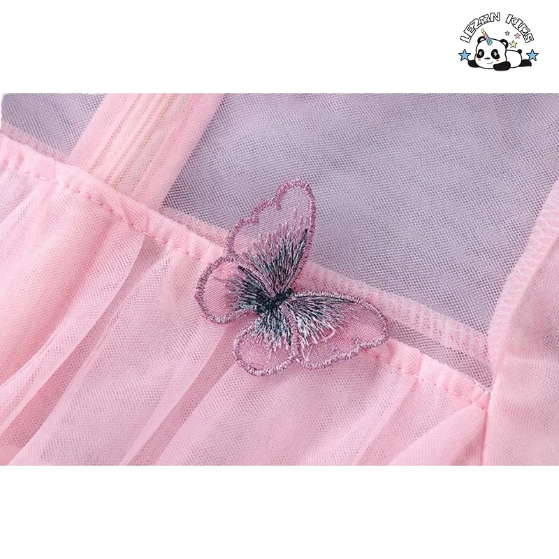 LEZONKIDS - Customizable Spring Children's Tulle Dress Princess Skirt Long-sleeved Skirt Girl Appliques Puffy Dresses